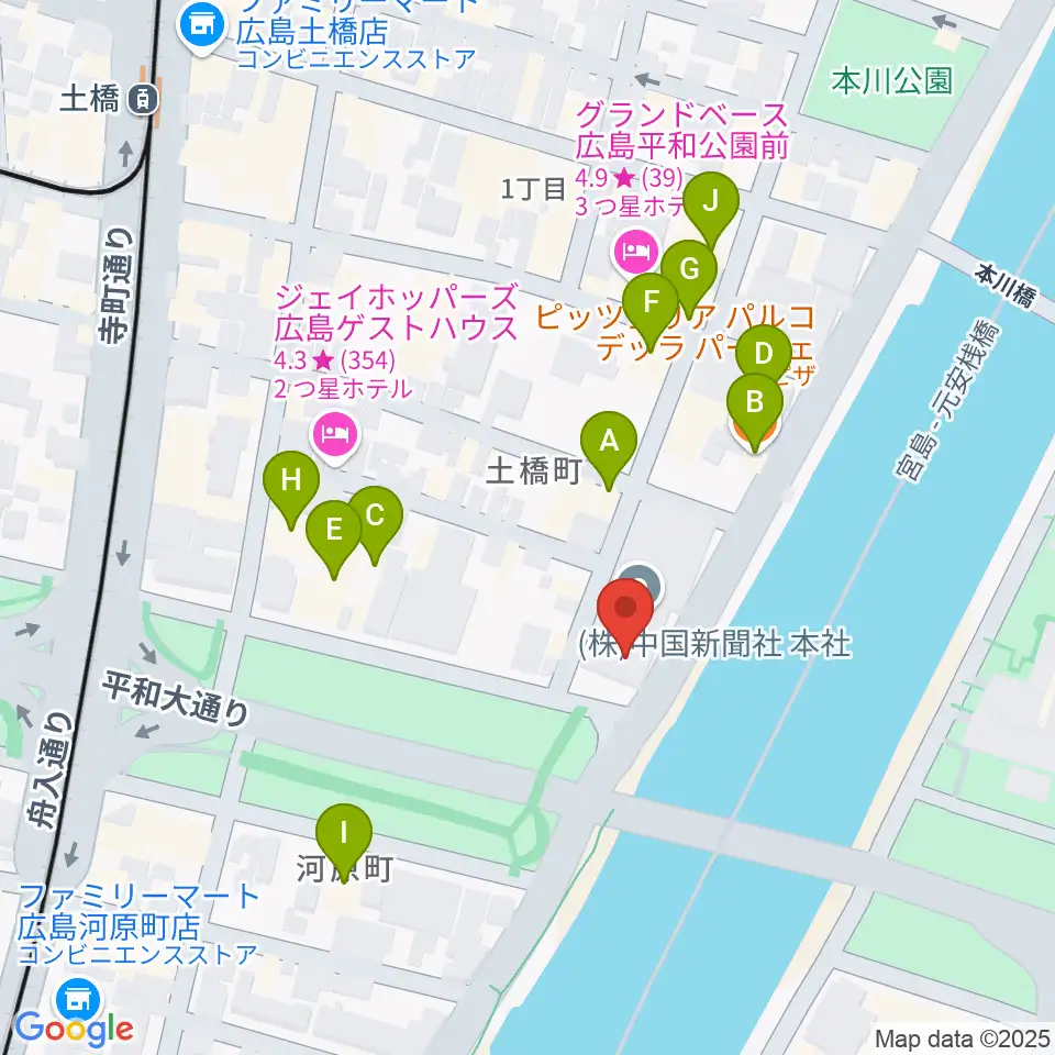 FMちゅーピー周辺のファミレス・ファーストフード一覧地図