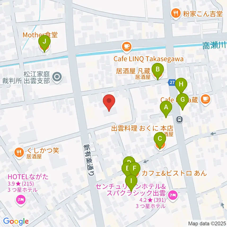 エフエムいずも周辺のファミレス・ファーストフード一覧地図