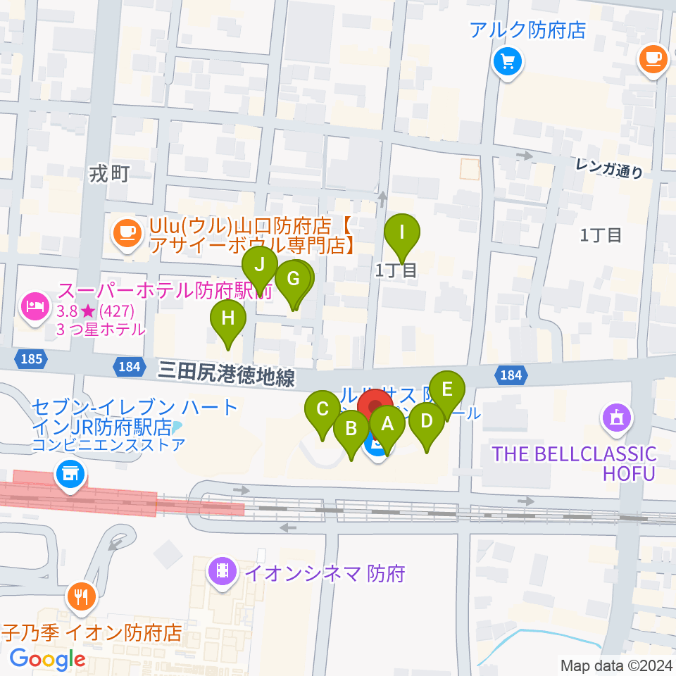 FMわっしょい周辺のファミレス・ファーストフード一覧地図