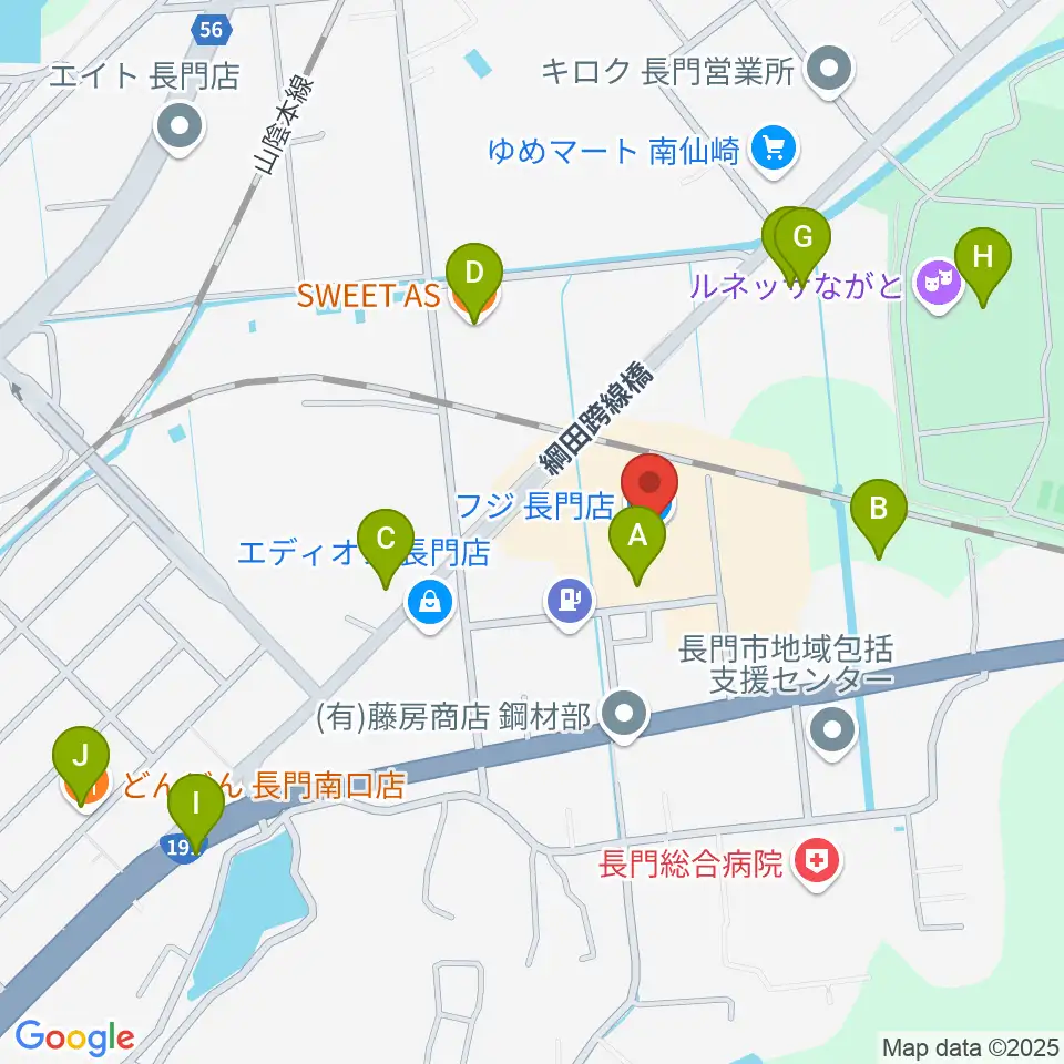 FM AQUA周辺のファミレス・ファーストフード一覧地図