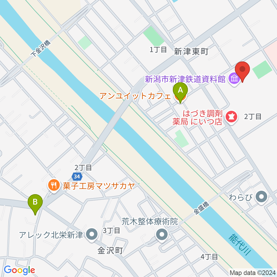 ラジオ・チャット周辺のファミレス・ファーストフード一覧地図