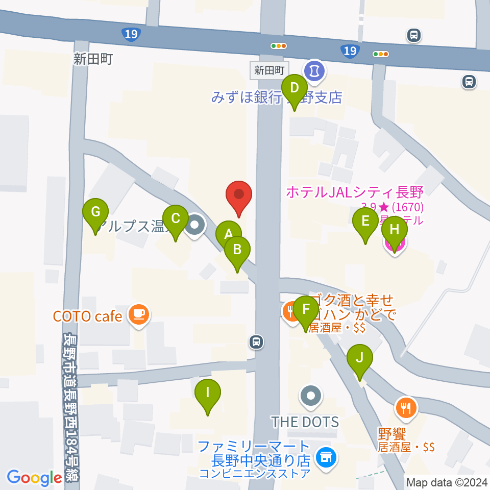 FMぜんこうじ周辺のファミレス・ファーストフード一覧地図