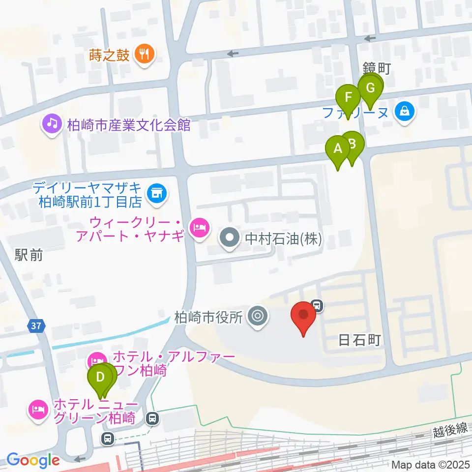 FMピッカラ周辺のファミレス・ファーストフード一覧地図