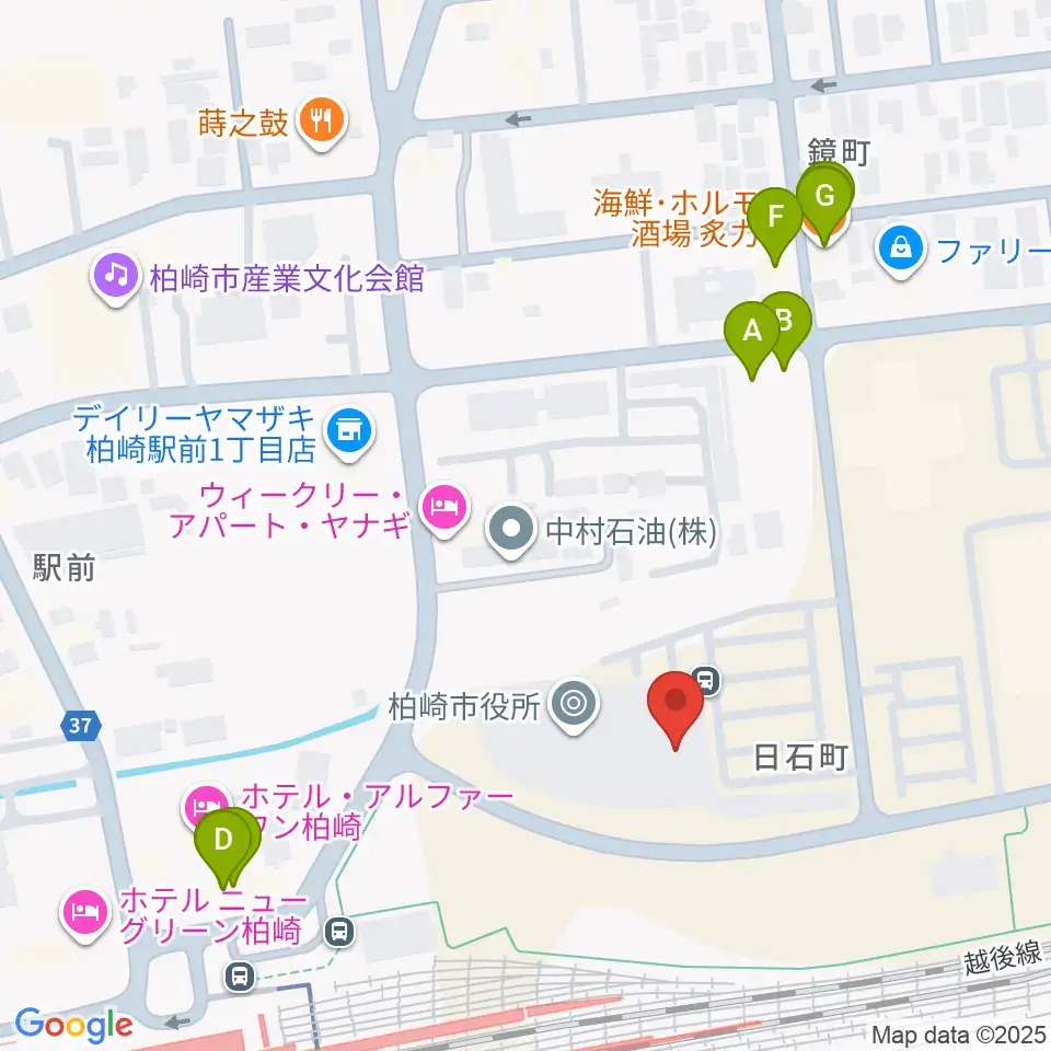 FMピッカラ周辺のファミレス・ファーストフード一覧地図