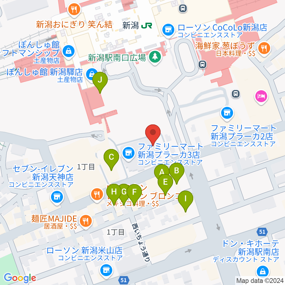 FM KENTO周辺のファミレス・ファーストフード一覧地図