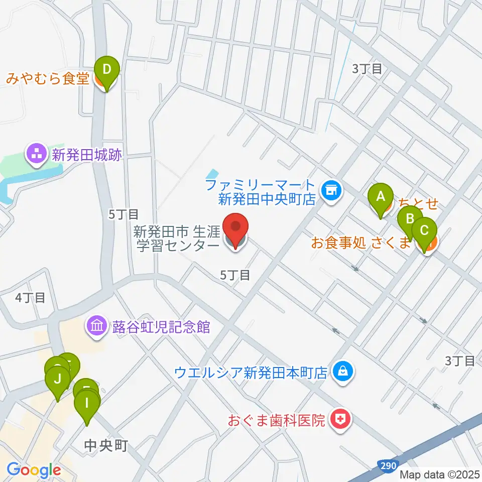 エフエムしばた シバラジ周辺のファミレス・ファーストフード一覧地図