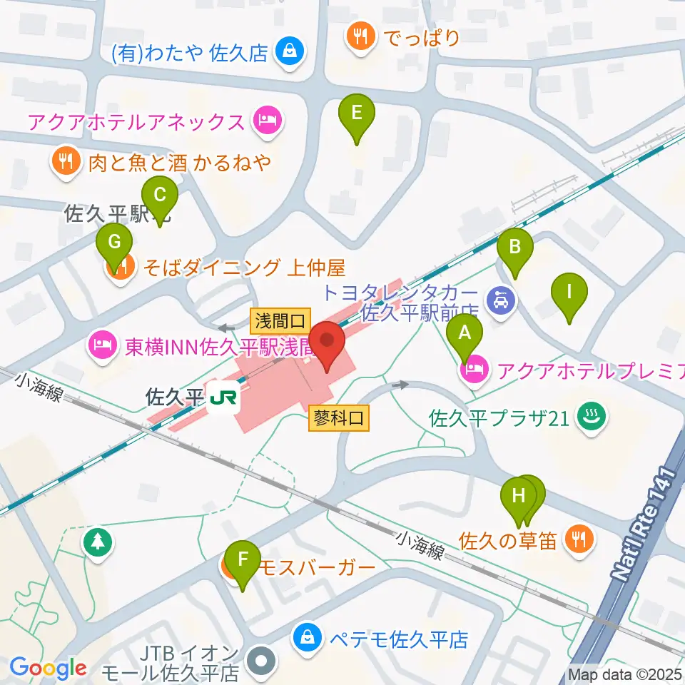 FMさくだいら周辺のファミレス・ファーストフード一覧地図