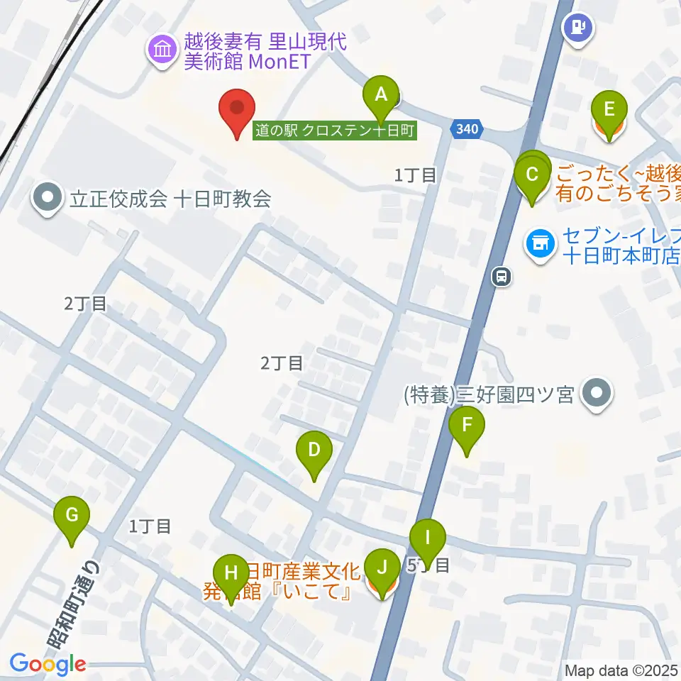 エフエムとおかまち周辺のファミレス・ファーストフード一覧地図