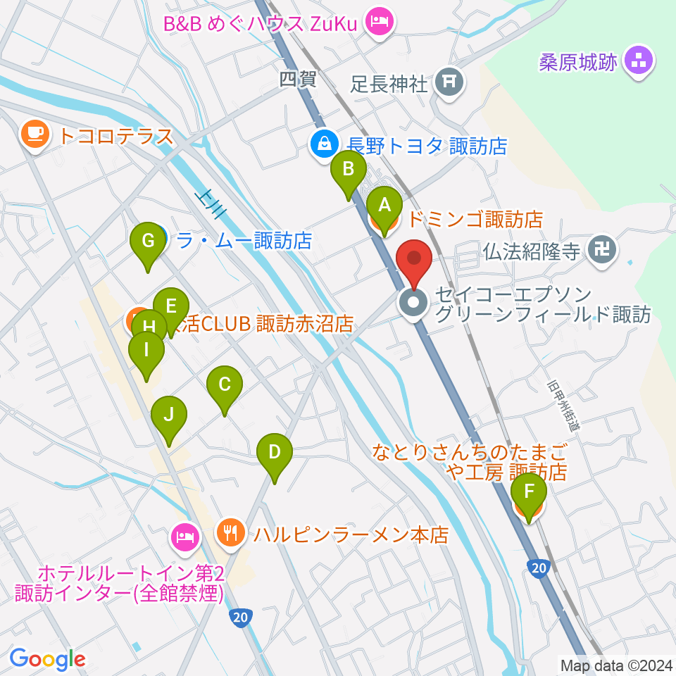 エルシーブイFM769周辺のファミレス・ファーストフード一覧地図