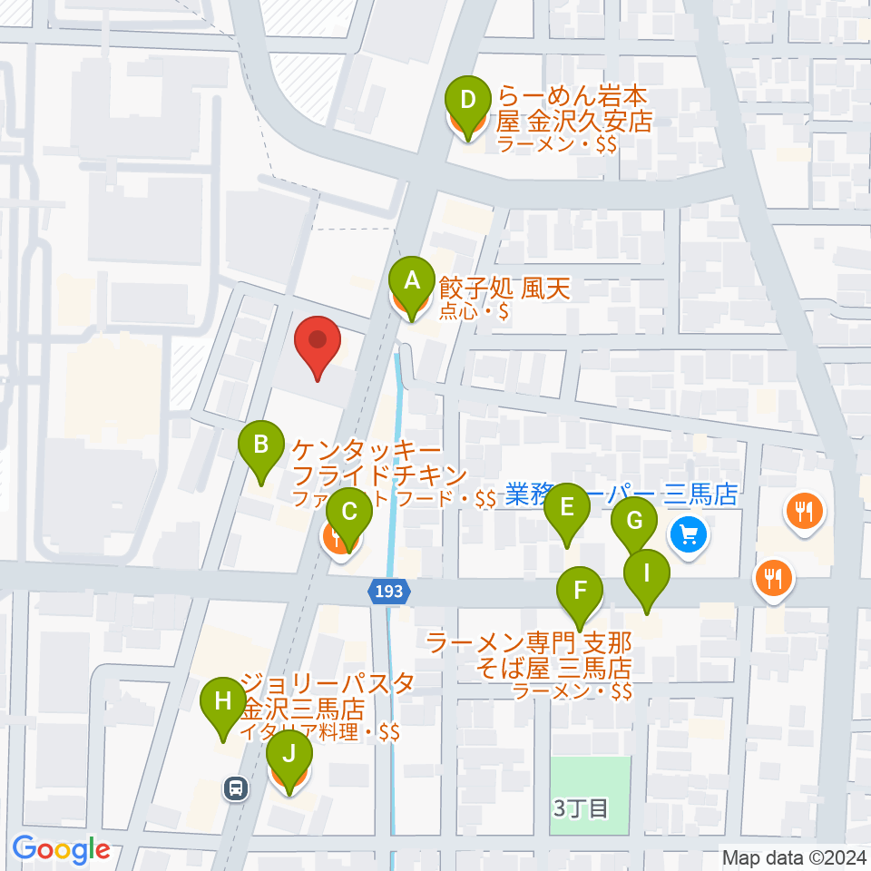 えふえむ・エヌ・ワン周辺のファミレス・ファーストフード一覧地図