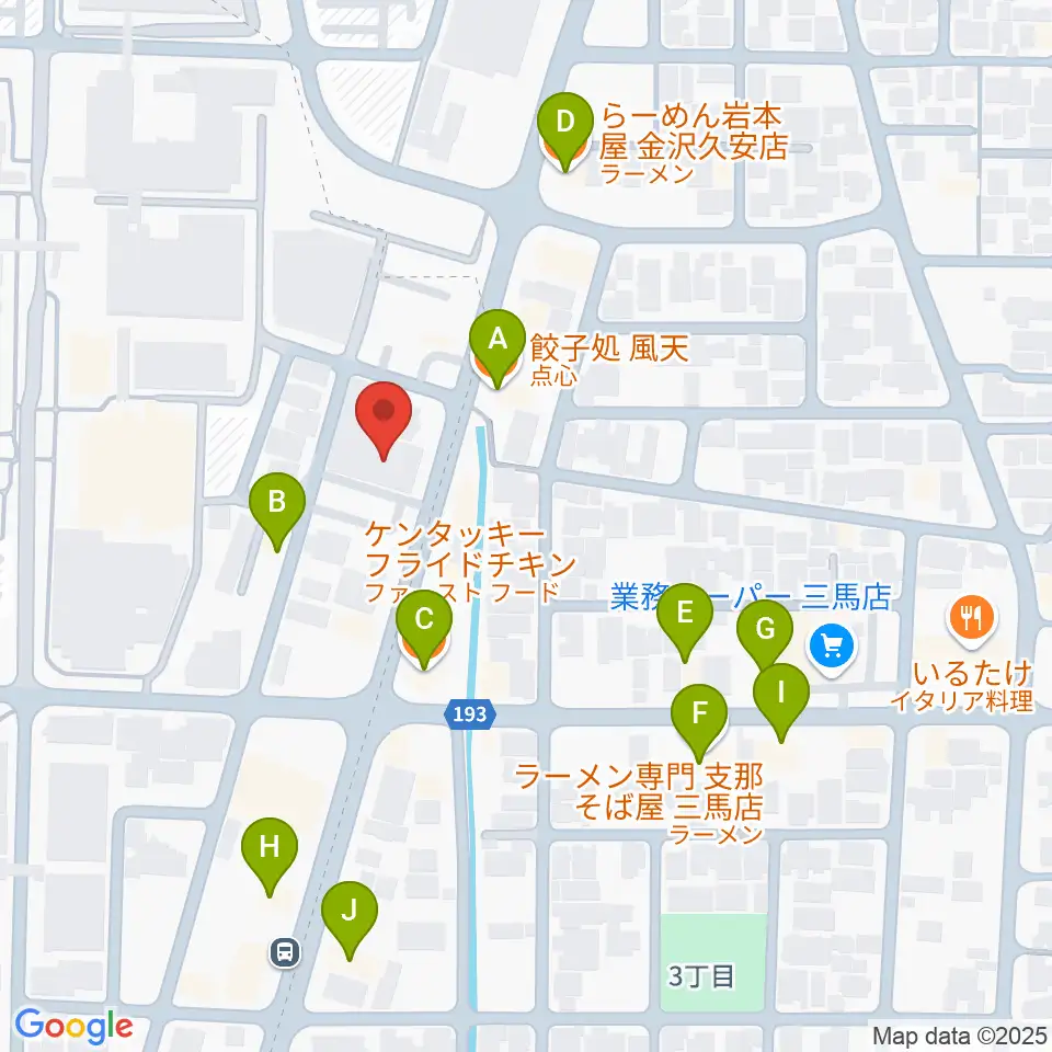 えふえむ・エヌ・ワン周辺のファミレス・ファーストフード一覧地図
