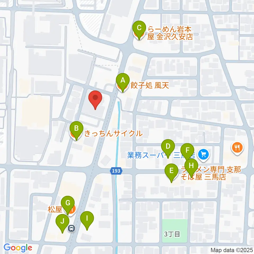 えふえむ・エヌ・ワン周辺のファミレス・ファーストフード一覧地図