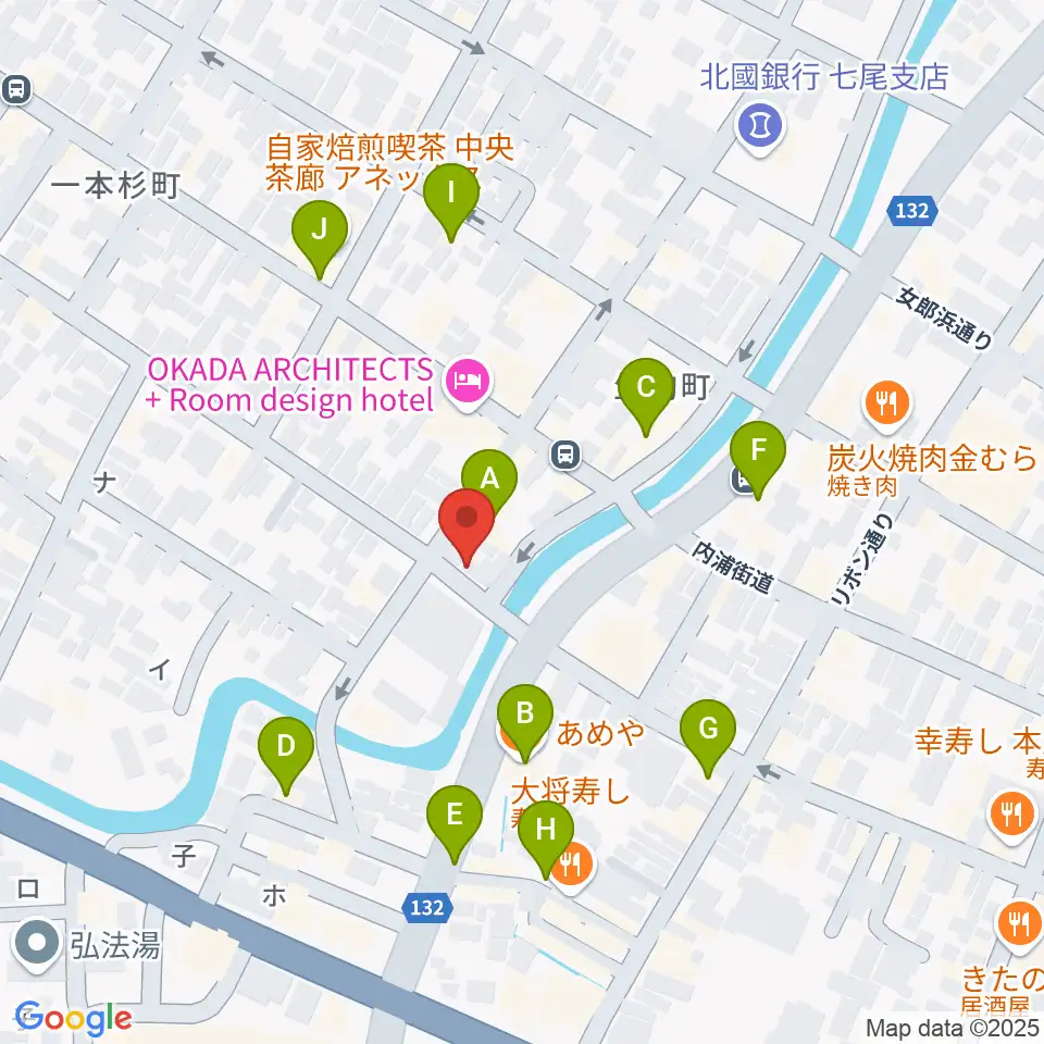 ラジオななお周辺のファミレス・ファーストフード一覧地図