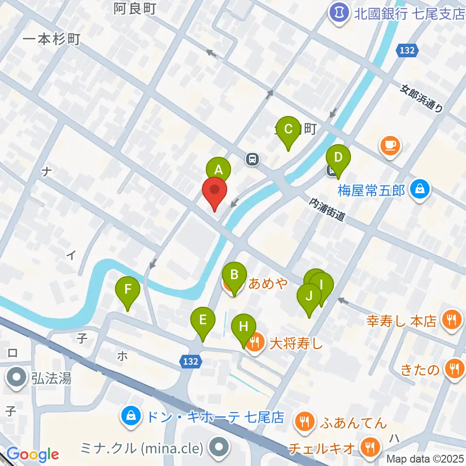 ラジオななお周辺のファミレス・ファーストフード一覧地図