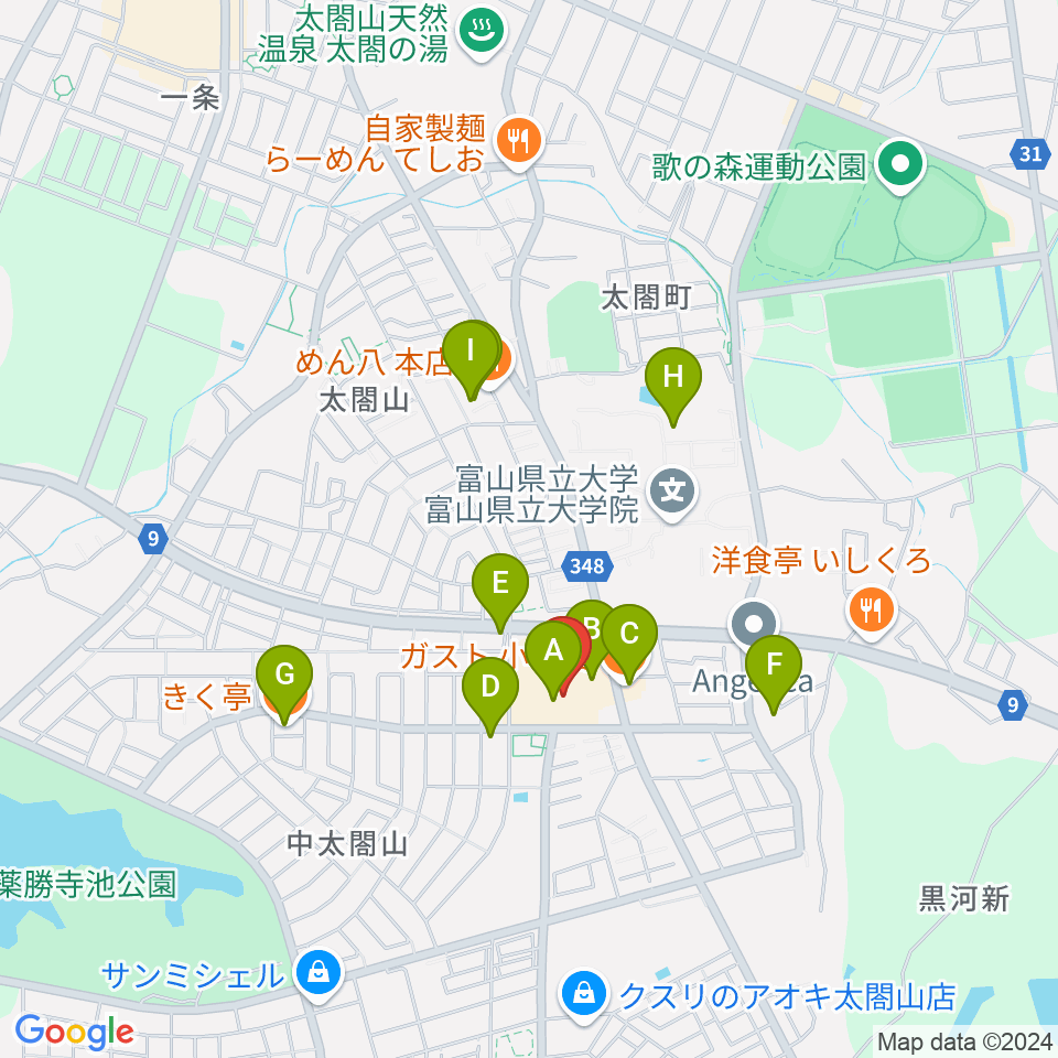 エフエムいみず周辺のファミレス・ファーストフード一覧地図