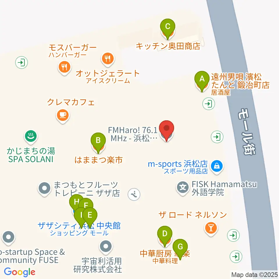 FM Haro!周辺のファミレス・ファーストフード一覧地図