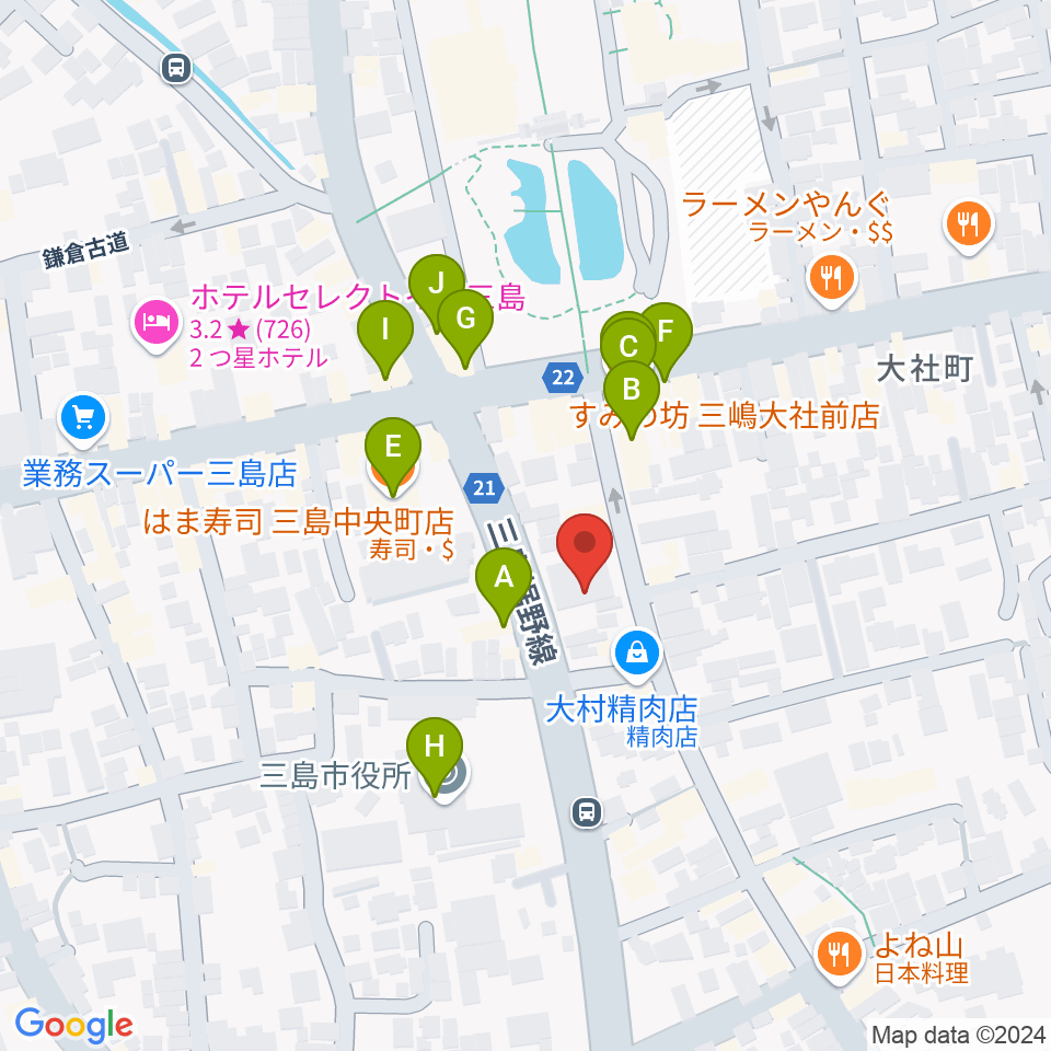 ボイス・キュー周辺のファミレス・ファーストフード一覧地図