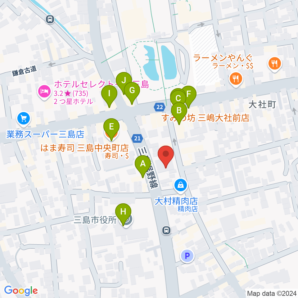 ボイス・キュー周辺のファミレス・ファーストフード一覧地図