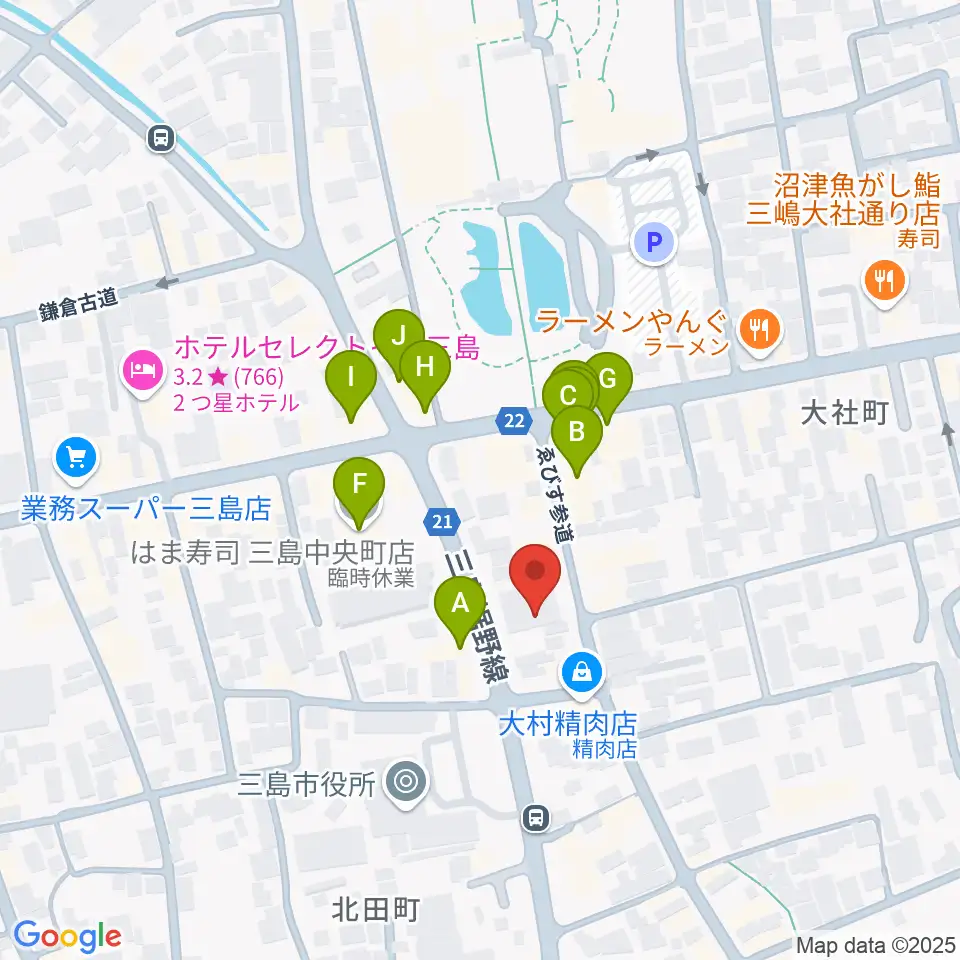 ボイス・キュー周辺のファミレス・ファーストフード一覧地図