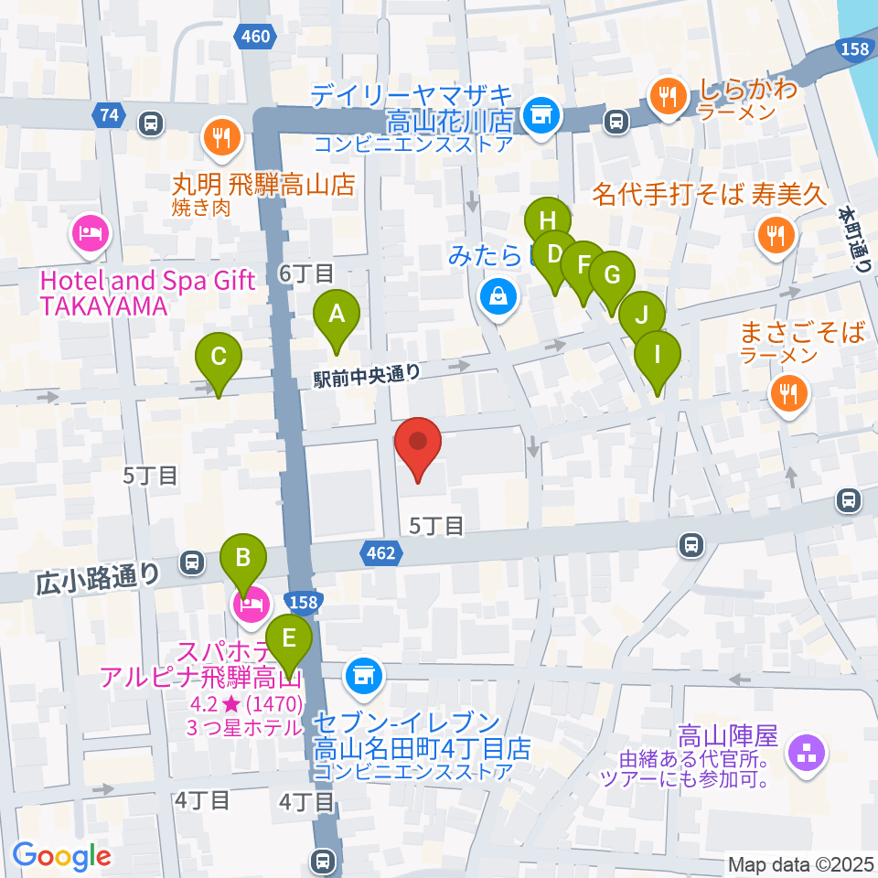 Hits FM周辺のファミレス・ファーストフード一覧地図