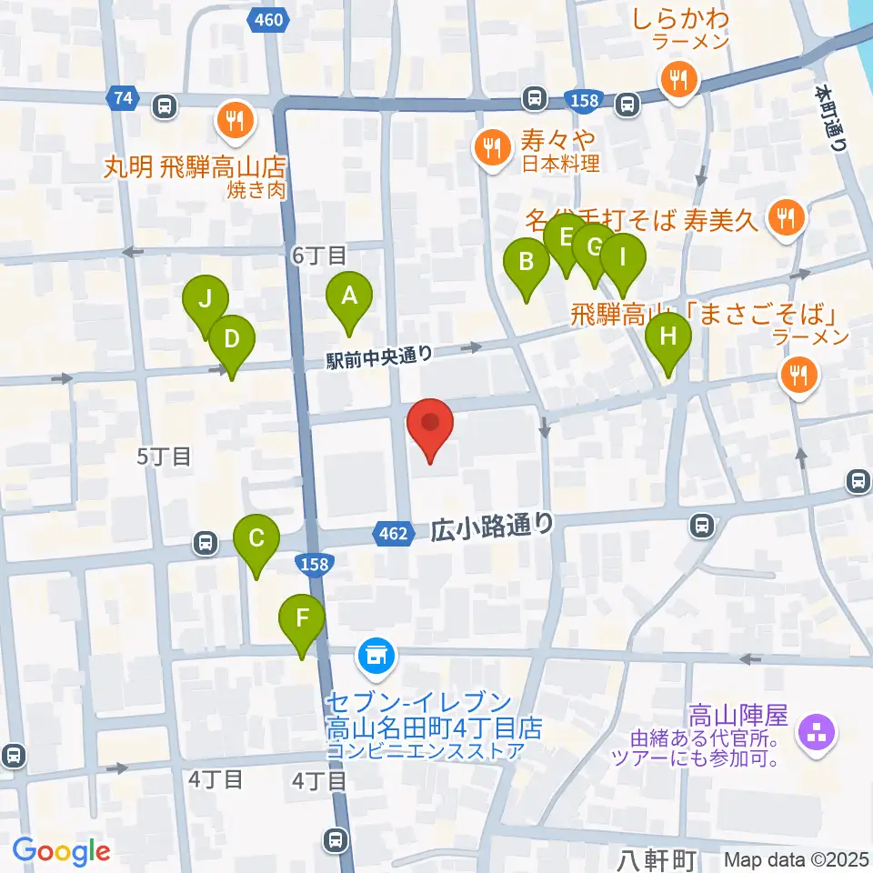 Hits FM周辺のファミレス・ファーストフード一覧地図