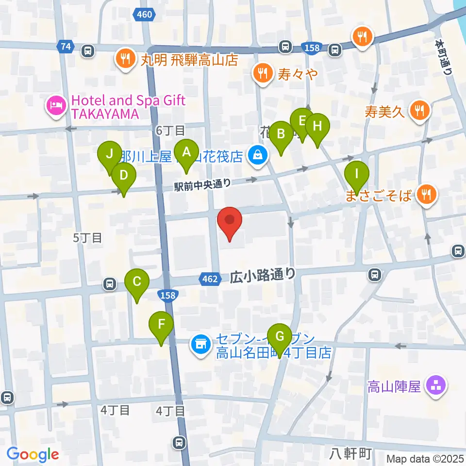 Hits FM周辺のファミレス・ファーストフード一覧地図