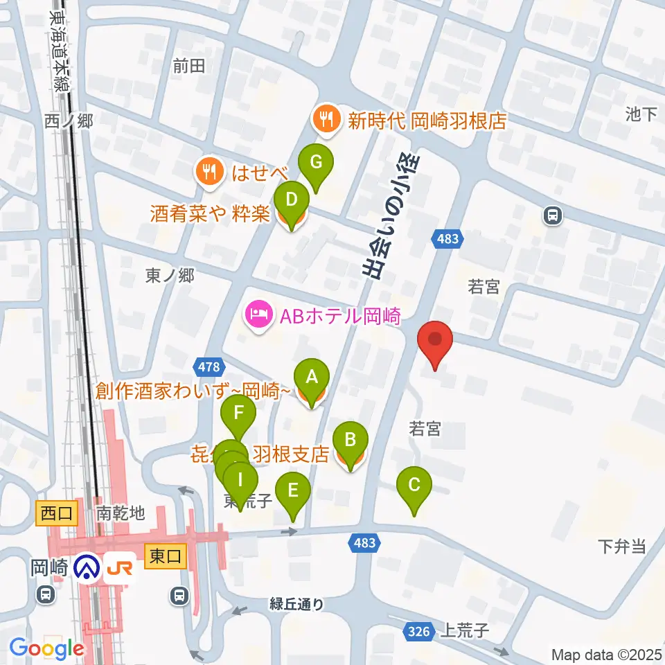 エフエムEGAO周辺のファミレス・ファーストフード一覧地図
