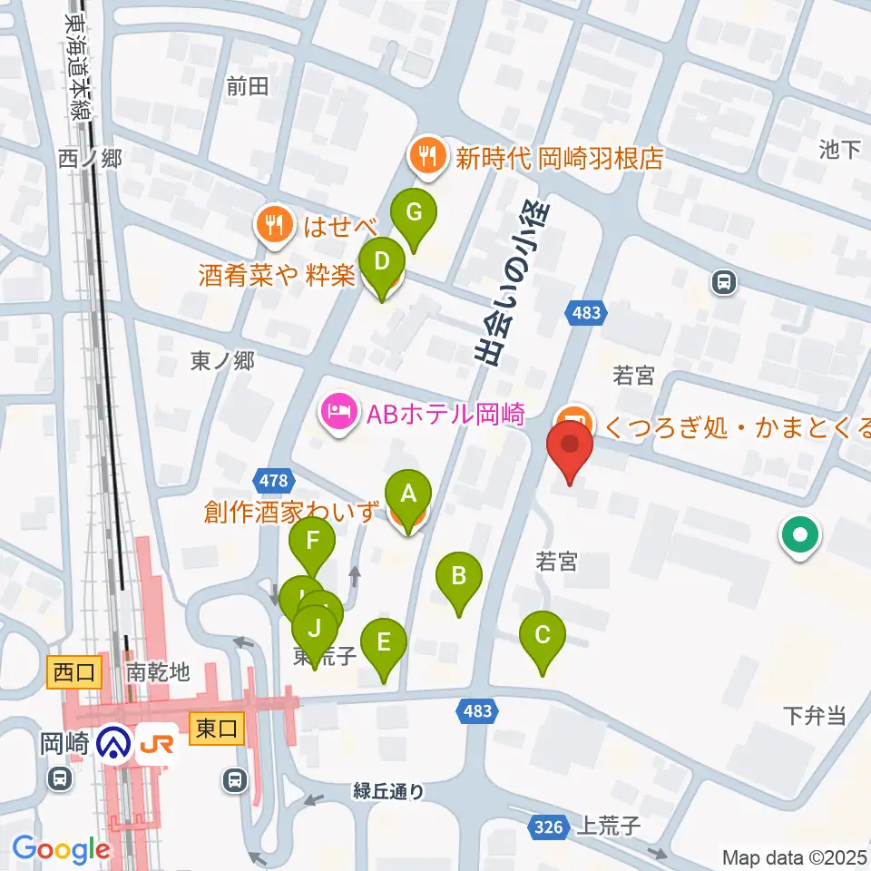 エフエムEGAO周辺のファミレス・ファーストフード一覧地図