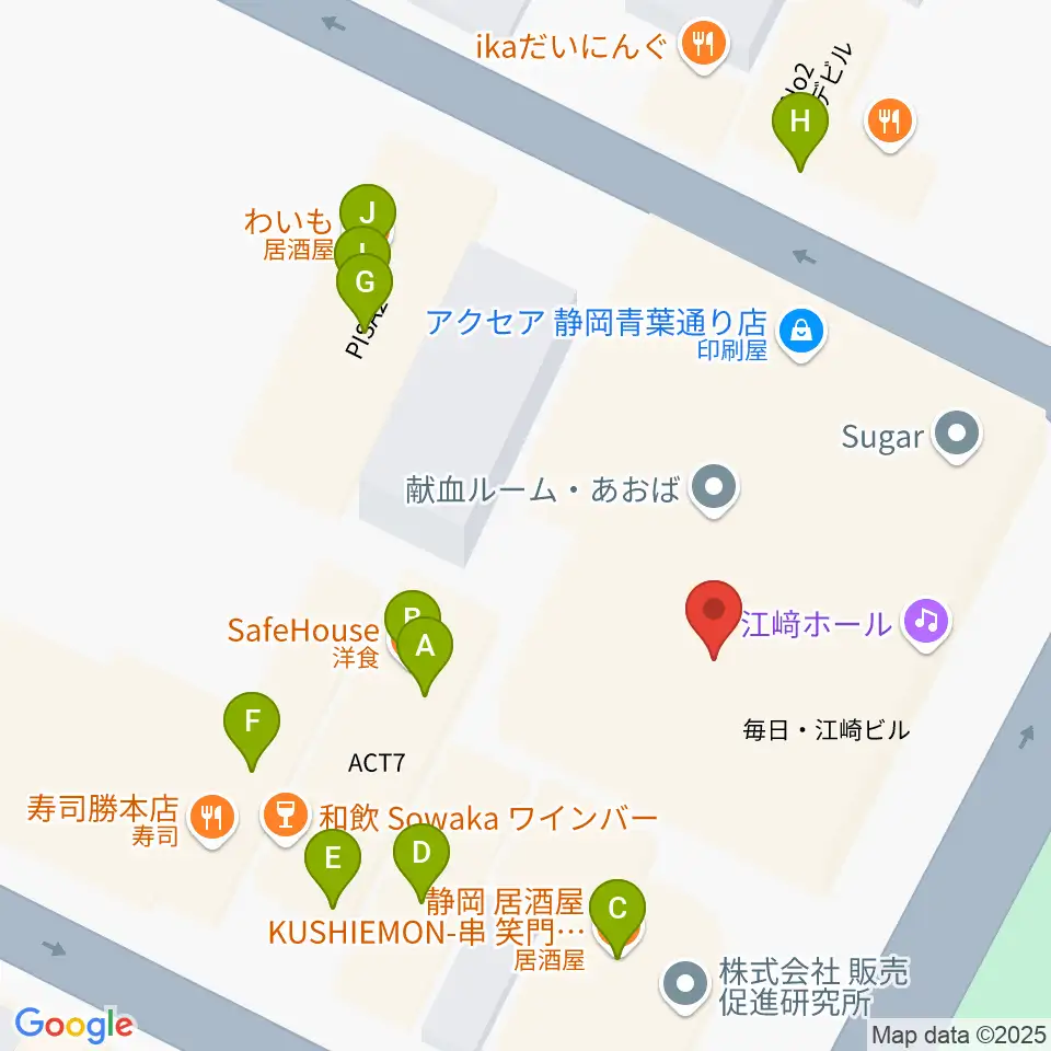 シティエフエム静岡 FM-Hi周辺のファミレス・ファーストフード一覧地図