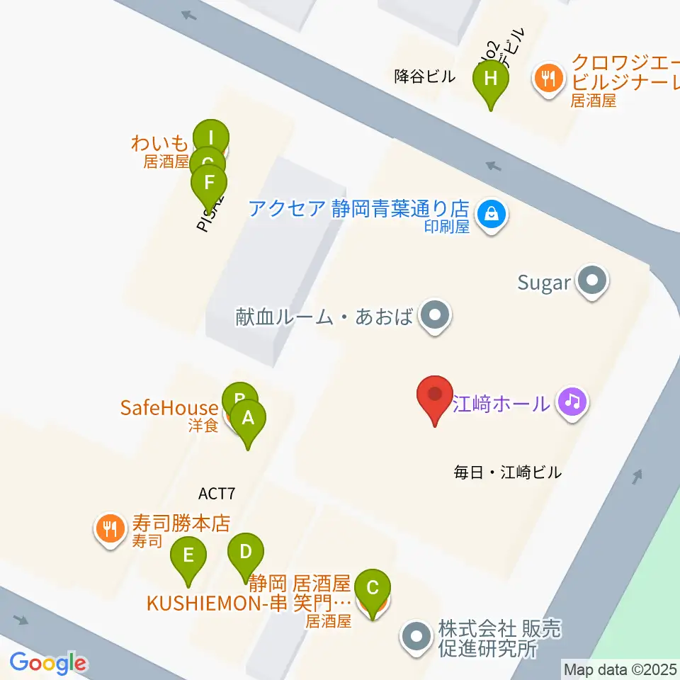 シティエフエム静岡 FM-Hi周辺のファミレス・ファーストフード一覧地図