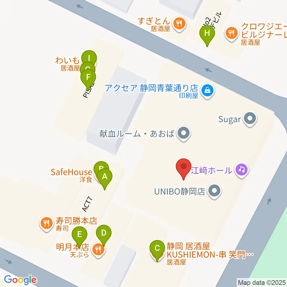 シティエフエム静岡 FM-Hi周辺のファミレス・ファーストフード一覧地図