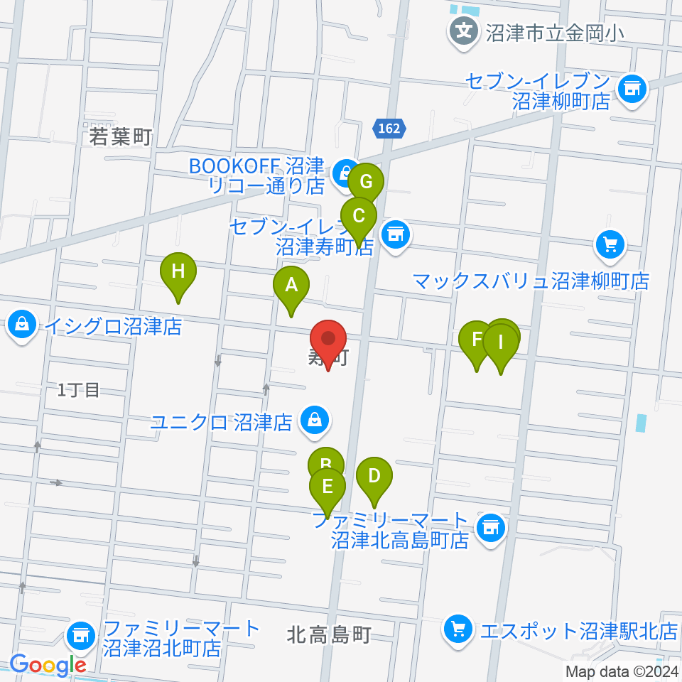 沼津コーストエフエム周辺のファミレス・ファーストフード一覧地図