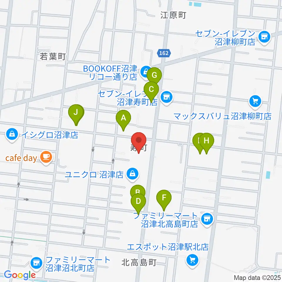 沼津コーストエフエム周辺のファミレス・ファーストフード一覧地図