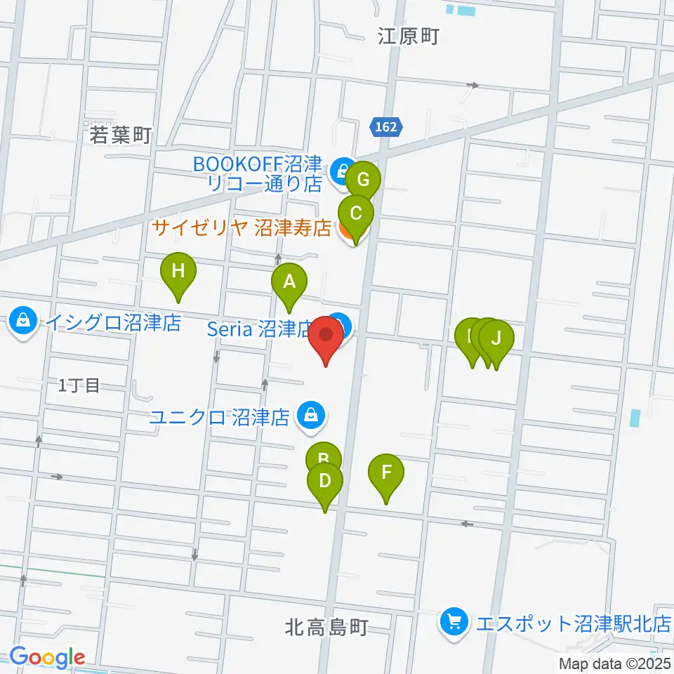 沼津コーストエフエム周辺のファミレス・ファーストフード一覧地図