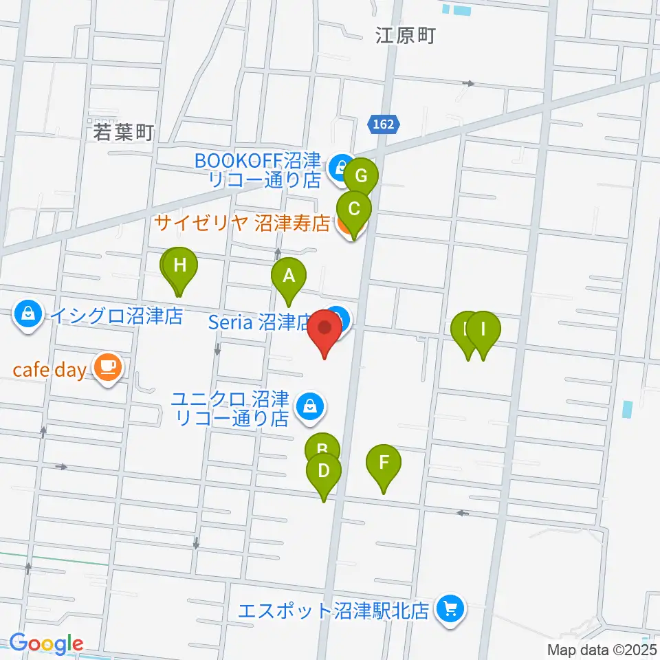 沼津コーストエフエム周辺のファミレス・ファーストフード一覧地図