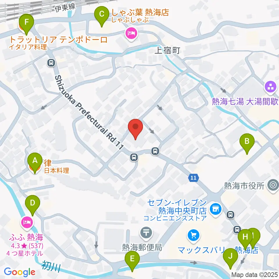 エフエム熱海湯河原 Ciao!周辺のファミレス・ファーストフード一覧地図