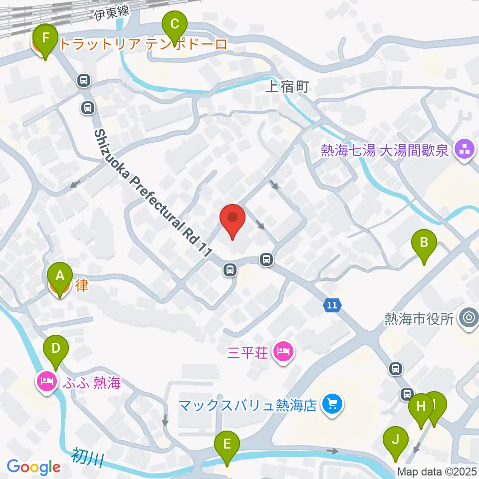 エフエム熱海湯河原 Ciao!周辺のファミレス・ファーストフード一覧地図