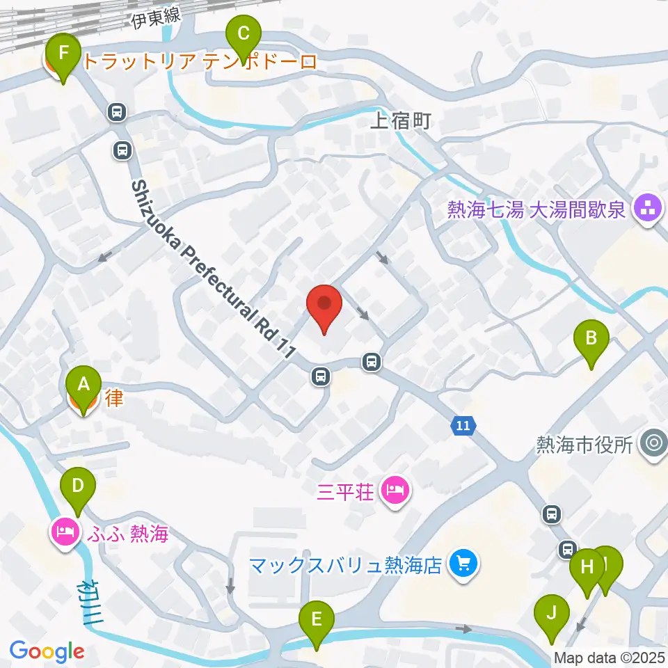エフエム熱海湯河原 Ciao!周辺のファミレス・ファーストフード一覧地図