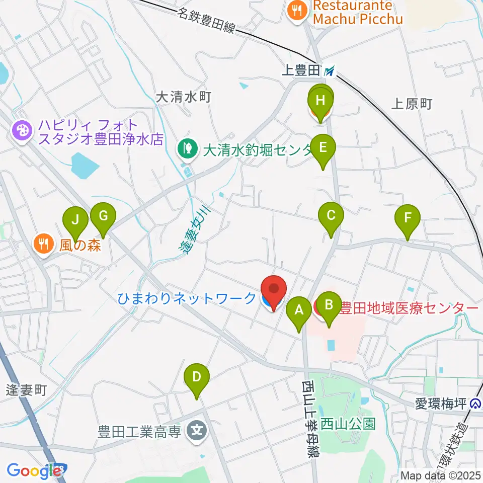 エフエムとよた（ラジオラブィート）周辺のファミレス・ファーストフード一覧地図