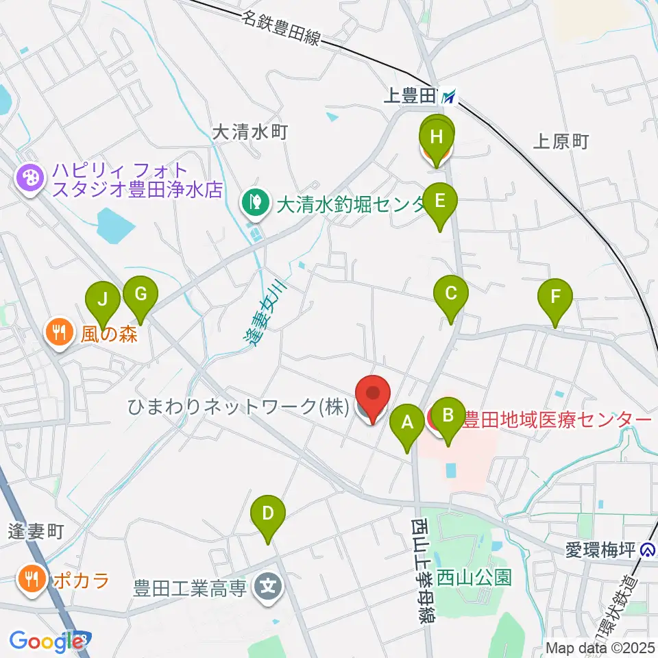 エフエムとよた（ラジオラブィート）周辺のファミレス・ファーストフード一覧地図