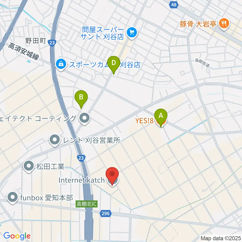 Pitch FM周辺のファミレス・ファーストフード一覧地図