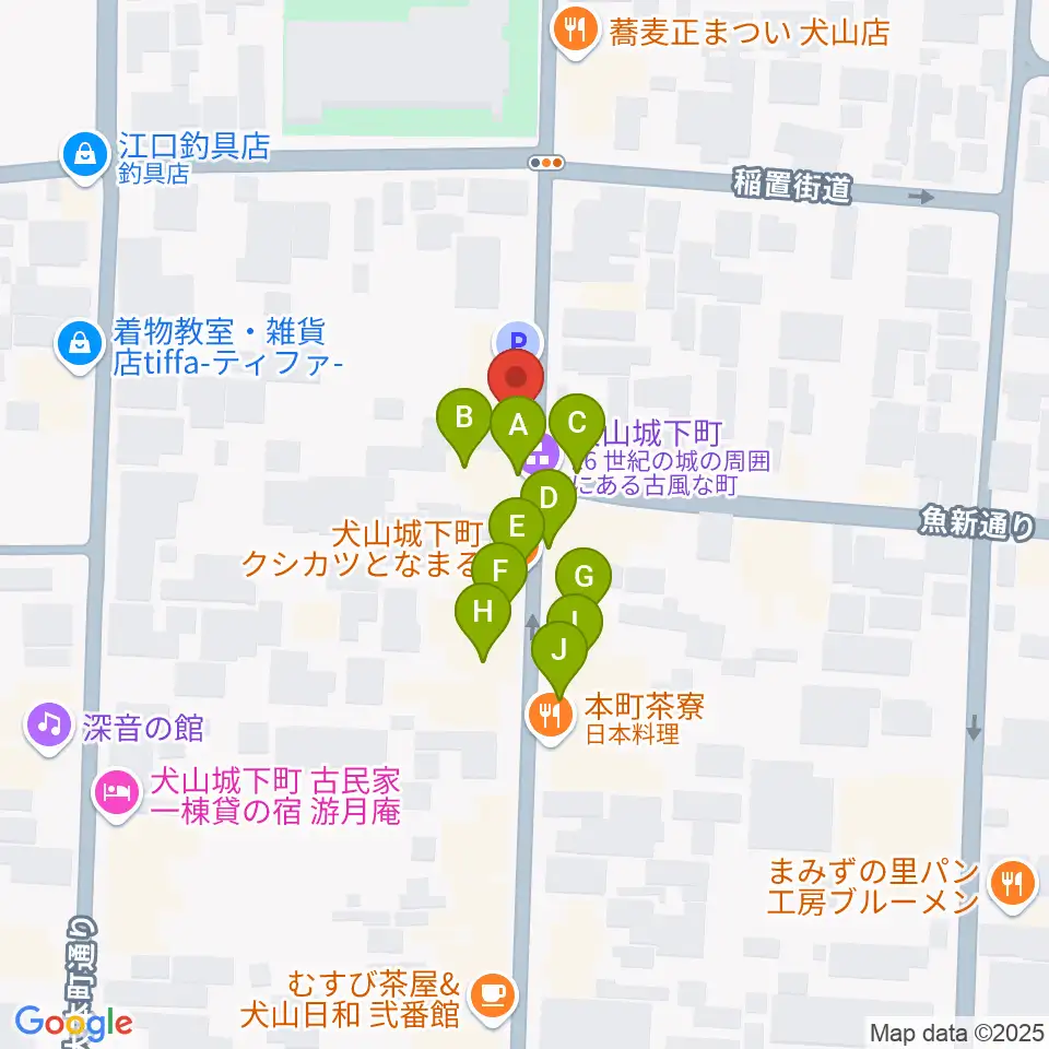 愛知北エフエム放送周辺のファミレス・ファーストフード一覧地図