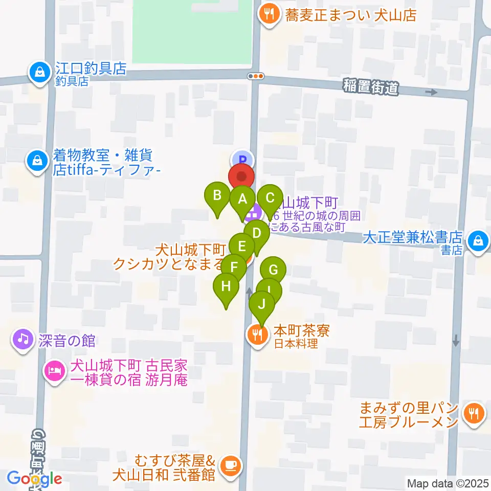愛知北エフエム放送周辺のファミレス・ファーストフード一覧地図