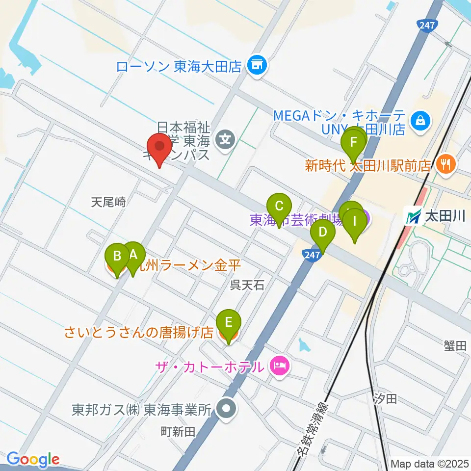 メディアスエフエム周辺のファミレス・ファーストフード一覧地図