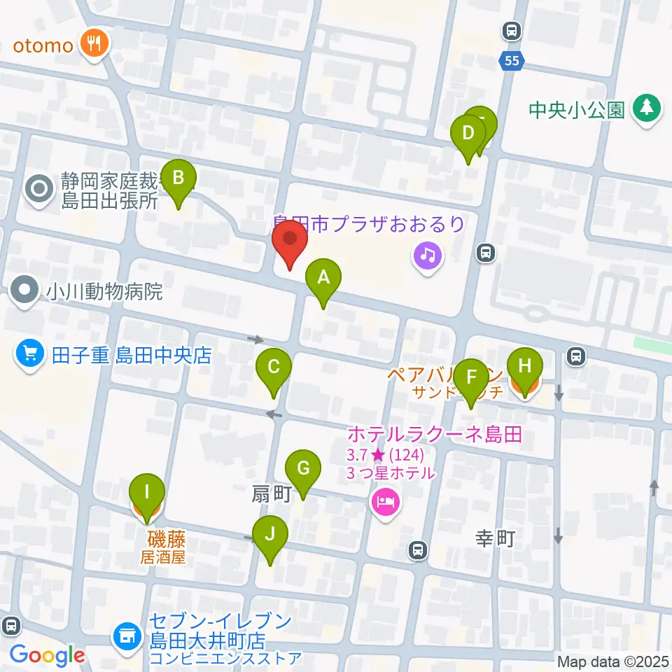 FM島田周辺のファミレス・ファーストフード一覧地図