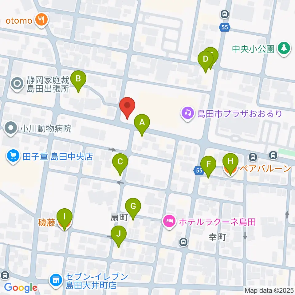 FM島田周辺のファミレス・ファーストフード一覧地図