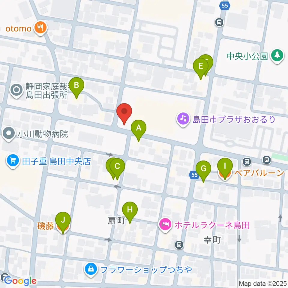 FM島田周辺のファミレス・ファーストフード一覧地図