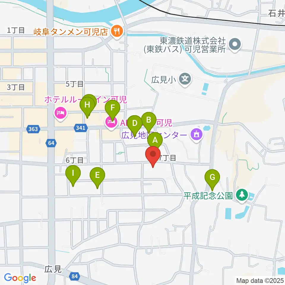 FMらら周辺のファミレス・ファーストフード一覧地図