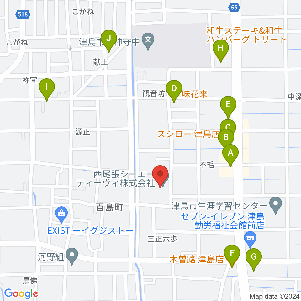 エフエムななみ周辺のファミレス・ファーストフード一覧地図