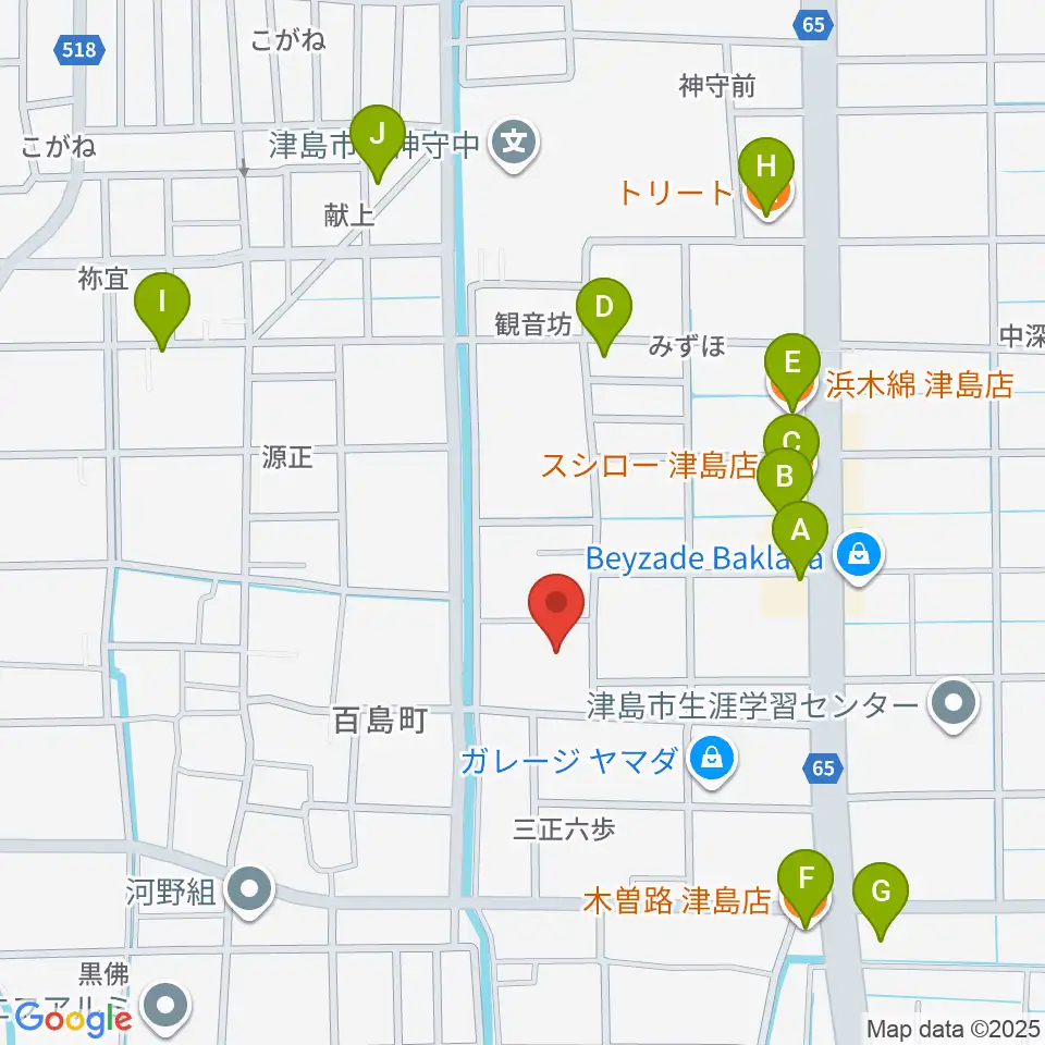 エフエムななみ周辺のファミレス・ファーストフード一覧地図
